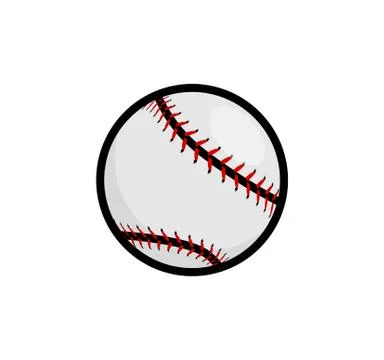 Baseball stitches softball vector icon. Baseball ball icon simple flat sign Stock Illustration