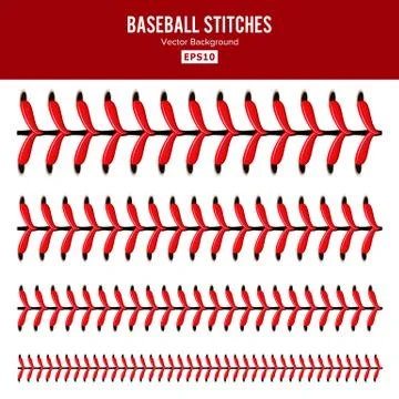 Baseball Stitches Vector. Lace From A Baseball Isolated On White. Sports Ball Stock Illustration