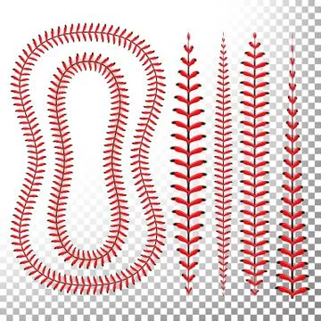 Baseball Stitches Vector. Lace From A Baseball Isolated On Transparent. Sports Stock Illustration