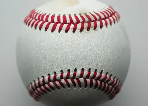 Baseball Stitching on White Stock Photos