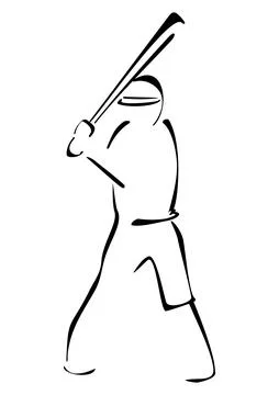 Baseball striker player Stock Illustration