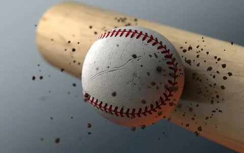 Baseball Striking Bat In Slow Motion Stock-Illustration