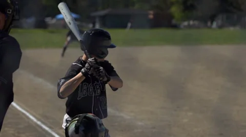 Baseball swing in slomo Stock Footage