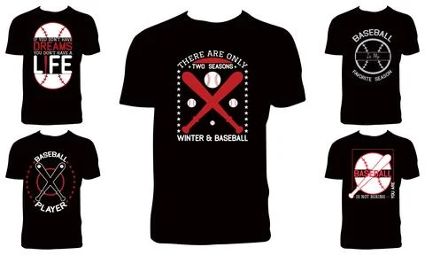 Baseball T Shirt Design Bundle Stock Illustration