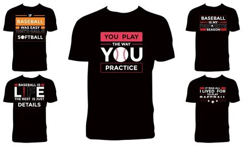 Baseball T Shirt Design Bundle Illustrazione stock