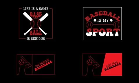 Baseball T Shirt Design Bundle Stock Illustration