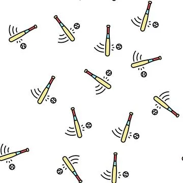 Baseball team sport game vector seamless pattern Stockillustratie