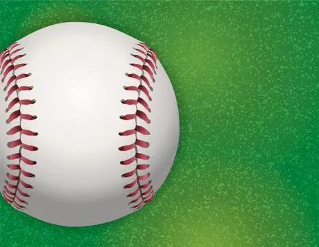 Baseball on textured grass illustration Stock Illustration