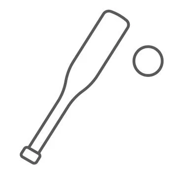 Baseball thin line icon, game and sport, baseball Stock Illustration