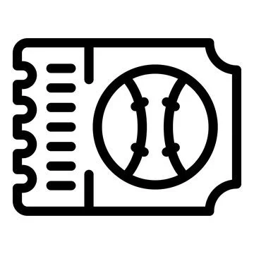 Baseball ticket admitting access to sporting event with ball icon Stock Illustration