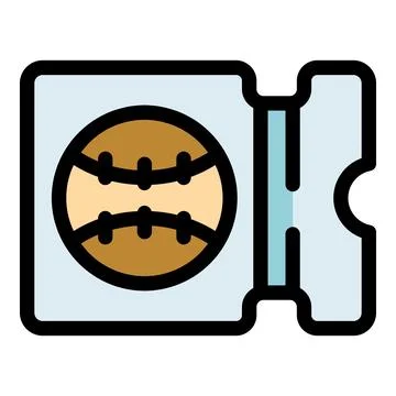Baseball ticket icon with stitching design Stock Illustration