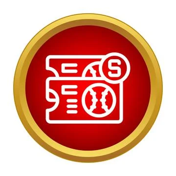 Baseball tickets graphic icon representing sport event entry Stock Illustration