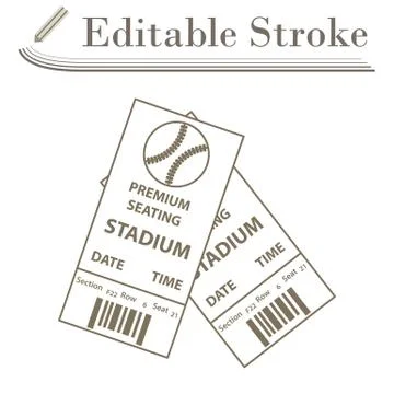 Baseball Tickets Icon Stock Illustration