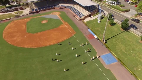 Baseball Training Aerial Drone Shot Stock Footage 69812054