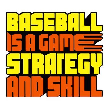 Baseball Typography Design with Strategy and Skill Message in Retro Colors Stock Illustration