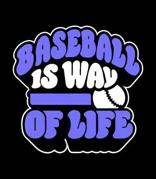 Baseball Typography Design with Way of Life Message and Seam Graphic Illustrazione stock