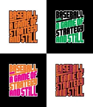 Baseball Typography Grid with Strategy and Skill Message in Four Color Vari.. Stock Illustration