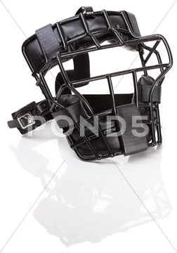 Baseball: umpire mask with reflection Stock Photos