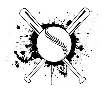 Baseball vector illustration with baseball bat Stock Illustration