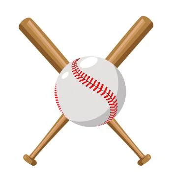Baseball vector illustration with baseball bat Stock Illustration