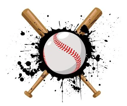Baseball vector illustration with baseball bat Illustrazione stock