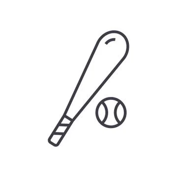 Baseball vector line icon, sign, illustration on background, editable strokes イラスト素材