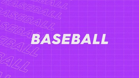 Baseball violet promo title page dynamic animation loop. Rows intro stream .. Stock Footage 259597032