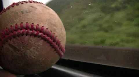 Baseball on Window Video stock 11237520