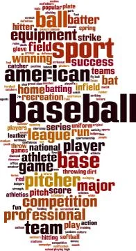 Baseball word cloud Stock Illustration