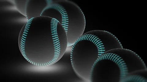 Baseballs. Looping footage has 4K resolution. Prores 4444. 3D Illustration. Stock Footage 102729141