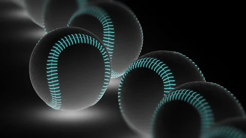 Baseballs. Looping footage has 4K resolution. Prores 4444. 3D Illustration. Stock Footage 102730294