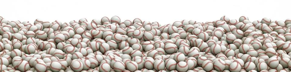 Baseballs pile panorama Иллюстрация
