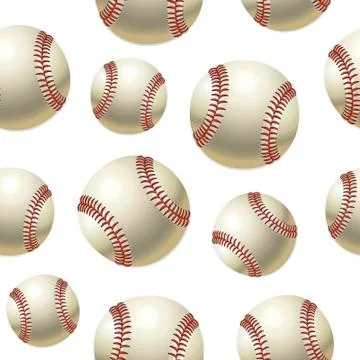 Baseballs Seamless pattern. Vector illustration Stock Illustration