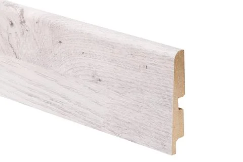 Baseboard Molding Sample Isolated on White Background Foto stock