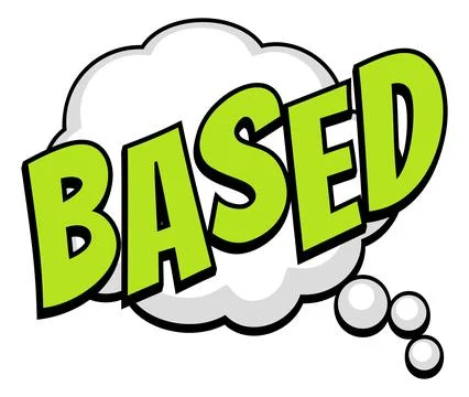 BASED Comic Book Pop Art Cloud Bubble Graphic Stock Illustration