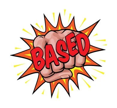BASED Comic Book Pop Art Starburst Fist Graphic Stock Illustration
