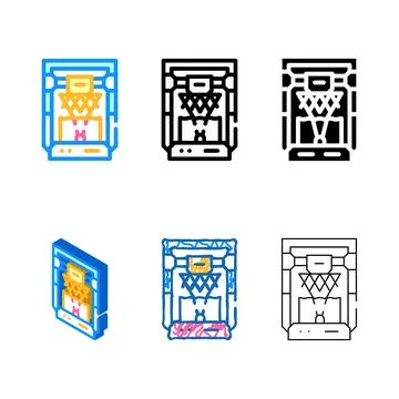 Based on stereolithography 3d printer color icon vector clean Stock Illustration