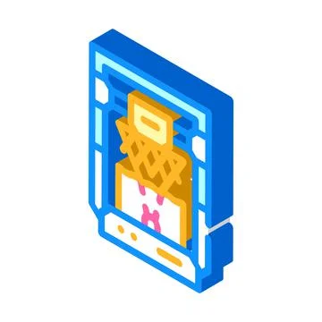Based on stereolithography 3d printer isometric icon vector illustration Stock Illustration