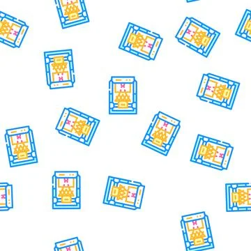 Based on stereolithography 3d printer vector seamless pattern Illustrazione stock