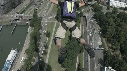 Basejumping - Building Jump #4 Stock Footage 112758878