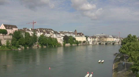 Basel from across river Rhein Vidéo 697232