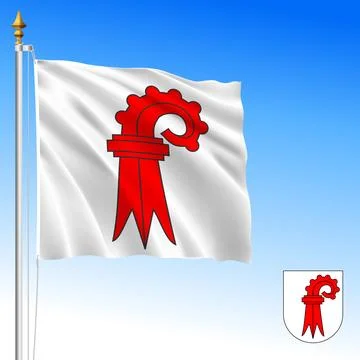 Basel-Landschaft, cantonal and regional flag, Switzerland, illustration Stock Illustration