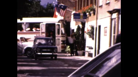 Basel streets and Basel Minster 1967 Stock Footage 252100909