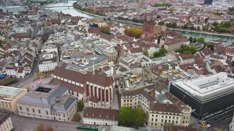 BASEL, SWITZERLAND – 2026/09/02: Basel Minster aerial view. Stock-Footage 339270201