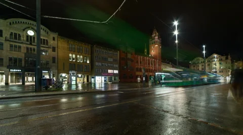 Basel town hall time lapse Stock Footage 63149148
