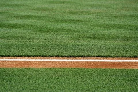 Baseline on a baseball field Stock Photos