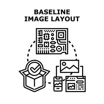 Baseline system image layout development concept Stock Illustration