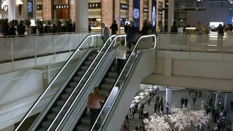 Baselworld exhibition centre escalator. Basel, Switzerland Stock Footage 89343802