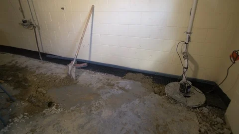 Basement Being Repaired Left Pan Stock-Footage 100606011