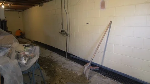Basement Being Repaired Right Movement Stock-Footage 100606350